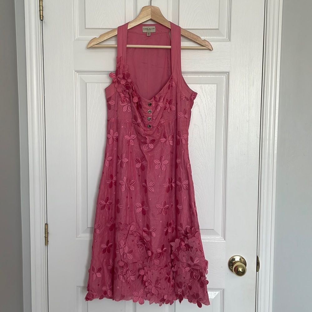Karen Millen pink floral halter dress